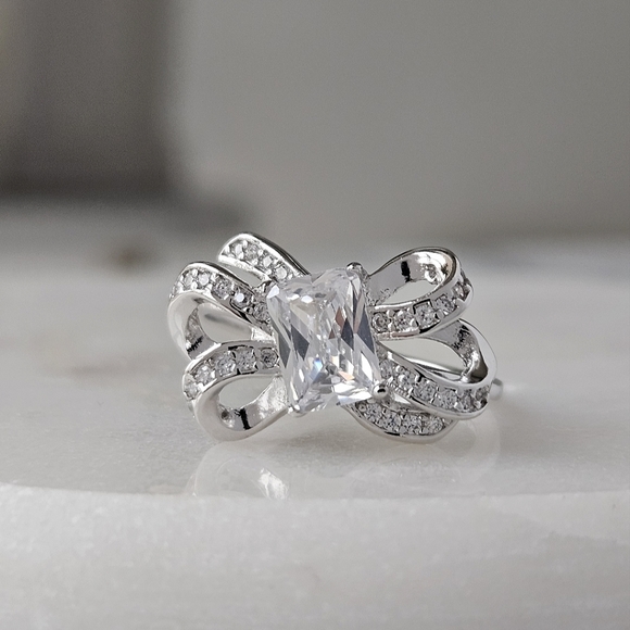 Bow Ribbon Ring, 925 Sterling Silver Charmed Aroma - Picture 5 of 7